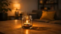 Cum refolosești un borcan mic de măsline: suport de lumânare sau vază minimalistă