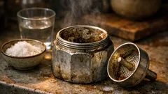 Cum cureți cafetiera moka de calcar cu acid citric, fără gust de oțet
