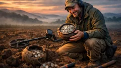 A găsit 15.000 de monede romane cu detectorul de metale: ce spune tezaurul despre istorie