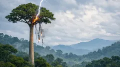 Copacul care folosește fulgerul ca să-și elimine rivalii din pădure