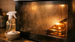 Cum cureți ușa cuptorului cu bicarbonat și oțet, fără să zgârii sticla