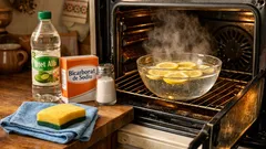 Cum cureți cuptorul rapid cu abur, bicarbonat și oțet, fără chimicale agresive