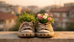 Cum transformi pantofii vechi în ghivece drăguțe pentru balcon, în 10 minute