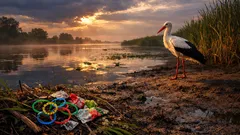 Cum ajunge plasticul în zonele umede: păsările, gropile de gunoi și efectul „biovector”