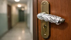 Folie de aluminiu pe clanță: truc de alarmă sau falsă siguranță pentru locuință