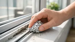 Trucul cu folie de aluminiu care curăță rapid șinele ferestrelor culisante