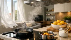 Cum scapi rapid de mirosul de prăjeală din apartament: ventilație, hotă și trucuri simple